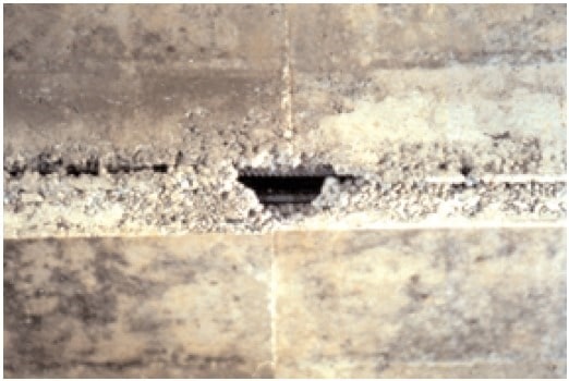 Improper Compaction of Concrete results to Honeycomb and Rock Pockets