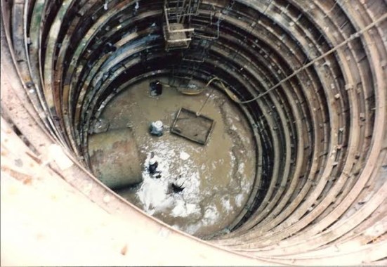 Pumping of water from the tunnel shaft